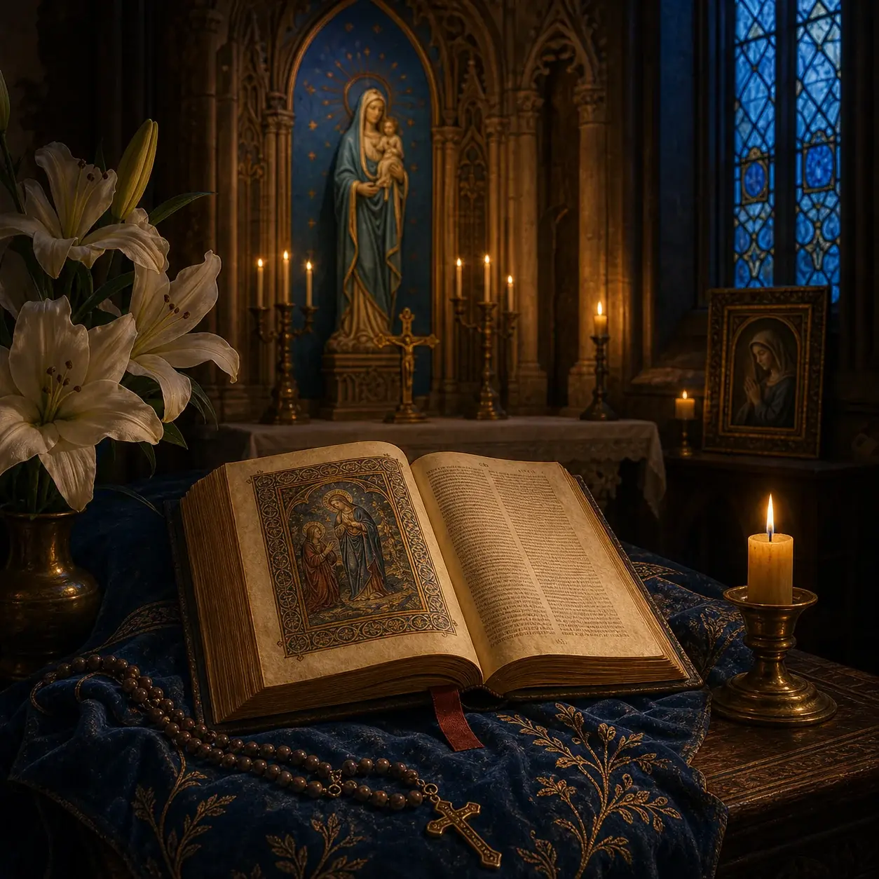 Illustration éditoriale de l'article « Marie dans la foi catholique : comprendre sans caricaturer »